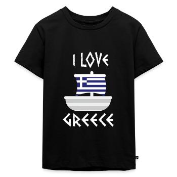 Griechenland - Kinder Premium Bio T-Shirt - Schwarz - Vorne - Mikhail (115cm)