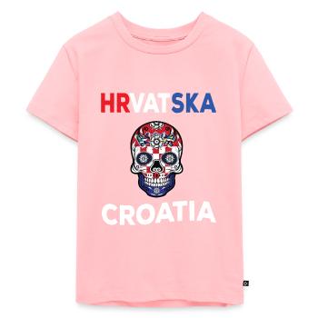 Croatie - T-shirt Premium bio Enfant - rose - Devant - AI Model Kid Female (0cm)