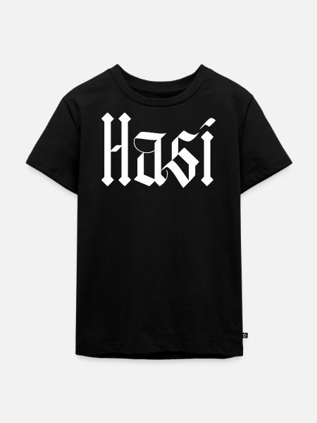 hasi / gothik stil (weiß) - Kinder Premium Bio T-Shirt - Schwarz