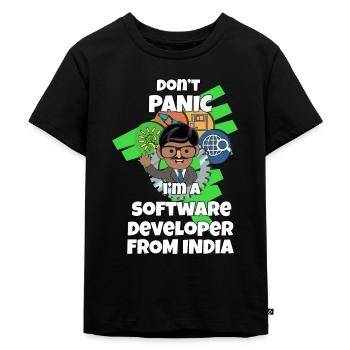 Indien Inder Entwickler Software Code I Geschenk - Kinder Premium Bio T-Shirt - Schwarz - Vorne - Mikhail (115cm)
