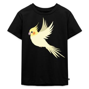 Fliegender Nymphensittich - Kinder Premium Bio T-Shirt - Schwarz - Vorne - Mikhail (115cm)