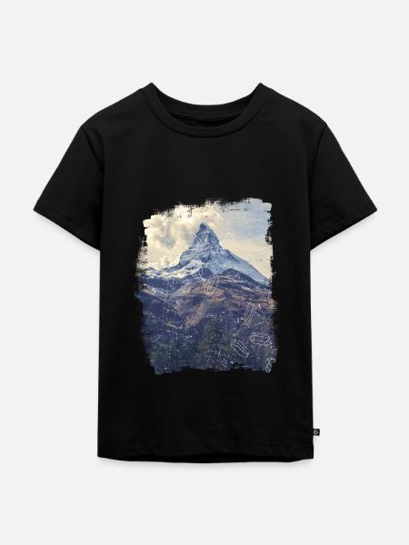 Berge & Diamonds - Kinder Premium Bio T-Shirt - Schwarz