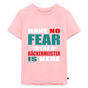 Have no Fear the Bäckermeister is here Outfit - Kinder Premium Bio T-Shirt - Rosa - Vorne - AI Model Kid Female (0cm)