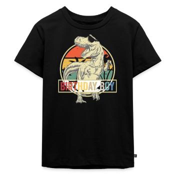 Geburtstags Dinosaurier Dino Kinder - Kinder Premium Bio T-Shirt - Schwarz - Vorne - Mikhail (115cm)