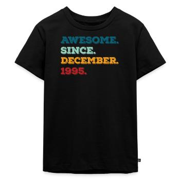 Geburtstag Dezember 1995 Geboren Geburtsjahr - Kinder Premium Bio T-Shirt - Schwarz - Vorne - Mikhail (115cm)