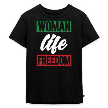 Femmes Vie Liberté Iranienne Mahsa Amini Iran - T-shirt Premium bio Enfant - noir - Devant - Mikhail (115cm)