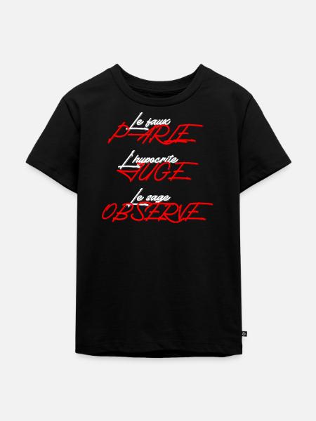 Le sage Observe tee-shirt noir - T-shirt Premium bio Enfant - noir