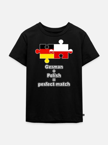 German Polish Puzzle - Kinder Premium Bio T-Shirt - Schwarz