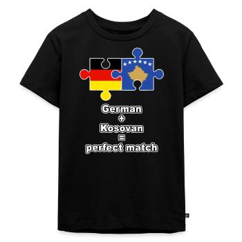 Puzzle kosovar allemand - T-shirt Premium bio Enfant - noir - Devant - Mikhail (115cm)