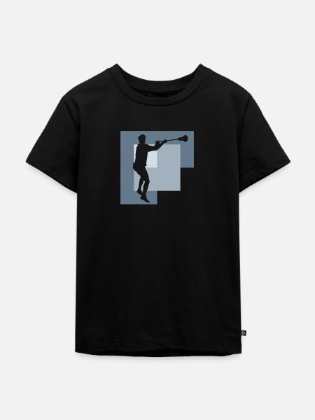 Lacrosse Crosse Lacrosseschläger - Kinder Premium Bio T-Shirt - Schwarz