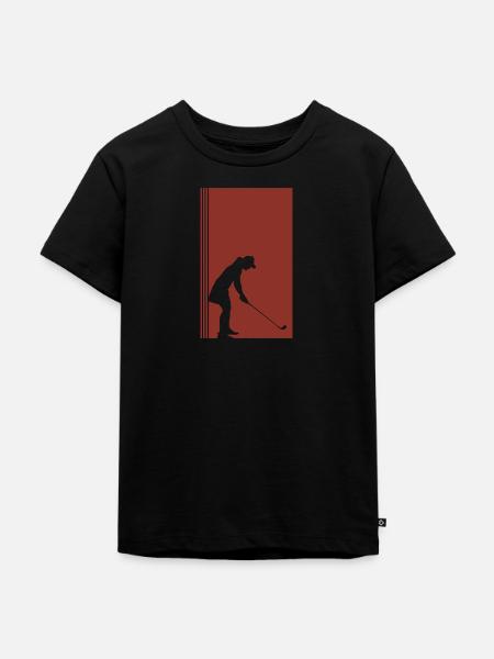 Golf Golfer Chip - Kinder Premium Bio T-Shirt - Schwarz