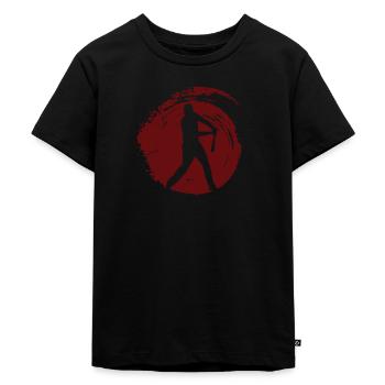 Baseball Baseball Baseballspieler - Kinder Premium Bio T-Shirt - Schwarz - Vorne - Mikhail (115cm)