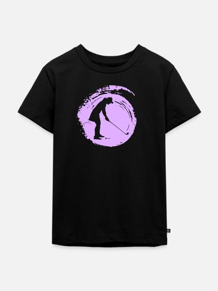 Golfspieler Driver - Kinder Premium Bio T-Shirt - Schwarz