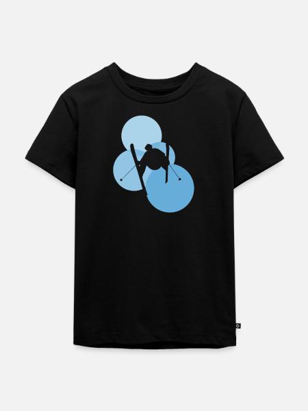 Ski Skiing Freeride - Kinder Premium Bio T-Shirt - Schwarz