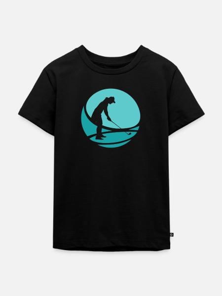 Golf Driver Golfer - Kinder Premium Bio T-Shirt - Schwarz