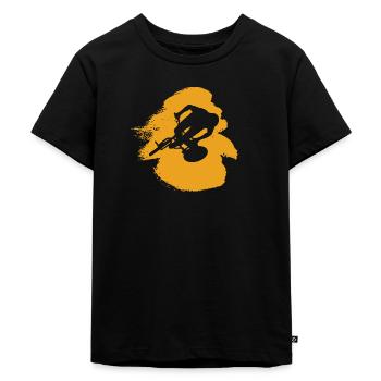 Mountainbiking Downhill Trail - Kinder Premium Bio T-Shirt - Schwarz - Vorne - Mikhail (115cm)