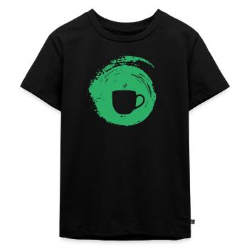 Coffee Bean Caffeine Cappuccino - Kids Premium Organic T-Shirt - black - Front - Mikhail (115cm)