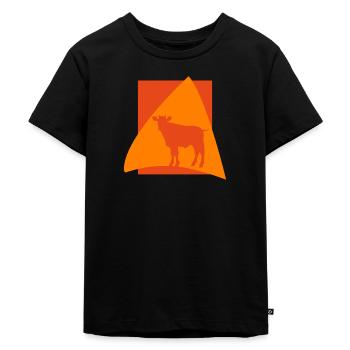 Mjölk, Ko, Ko - Ekologisk premium-T-shirt barn - svart - Fram - Mikhail (115cm)