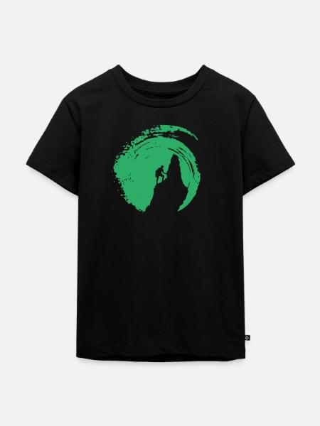 Kletterer Felsklettern Gipfel - Kinder Premium Bio T-Shirt - Schwarz