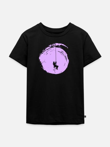 Bergsteiger Seilklettern Felsklettern - Kinder Premium Bio T-Shirt - Schwarz