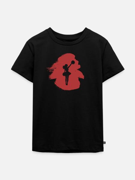 Mädchen Girlie Bommel - Kinder Premium Bio T-Shirt - Schwarz