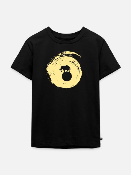 Elefant Akrobatik Zirkuszelt - Kinder Premium Bio T-Shirt - Schwarz