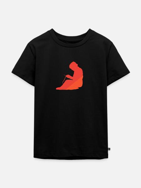 Häkeln Faden Crochet - Kinder Premium Bio T-Shirt - Schwarz
