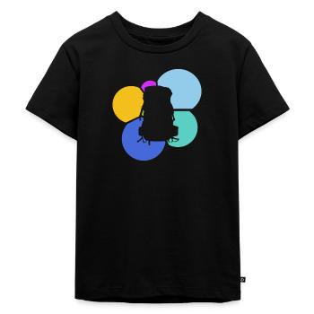 Backpacking Wandern Wanderung - Kinder Premium Bio T-Shirt - Schwarz - Vorne - Mikhail (115cm)