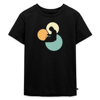 Nähen Crochet Wolle - Kinder Premium Bio T-Shirt - Schwarz - Vorne - Mikhail (115cm)