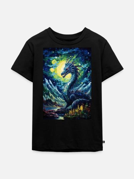 Drache - Kinder Premium Bio T-Shirt - Schwarz