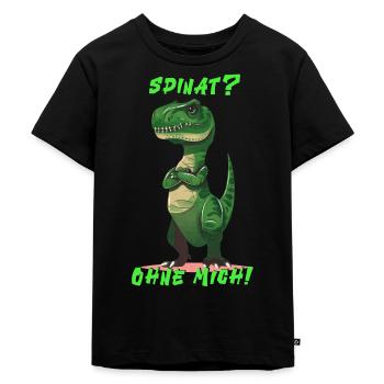 Dino Spinach Dinosaur - Hasse Spinach - Kids Premium Organic T-Shirt - black - Front - Mikhail (115cm)