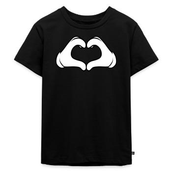 Comic Heart Hand | Great Gift For People You Love - Kids Premium Organic T-Shirt - black - Front - Mikhail (115cm)