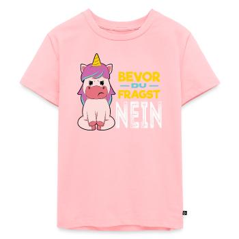 Avant de demander Licorne - T-shirt Premium bio Enfant - rose - Devant - AI Model Kid Female (0cm)