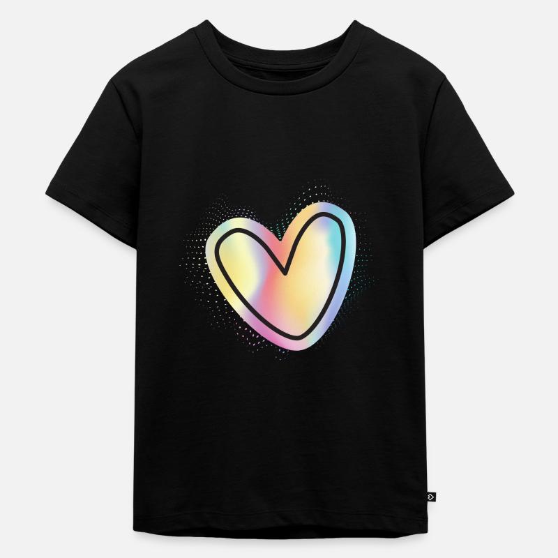 Heart - Kinder Premium Bio T-Shirt - Schwarz