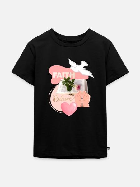 Glaube 2-Collage - Kinder Premium Bio T-Shirt - Schwarz