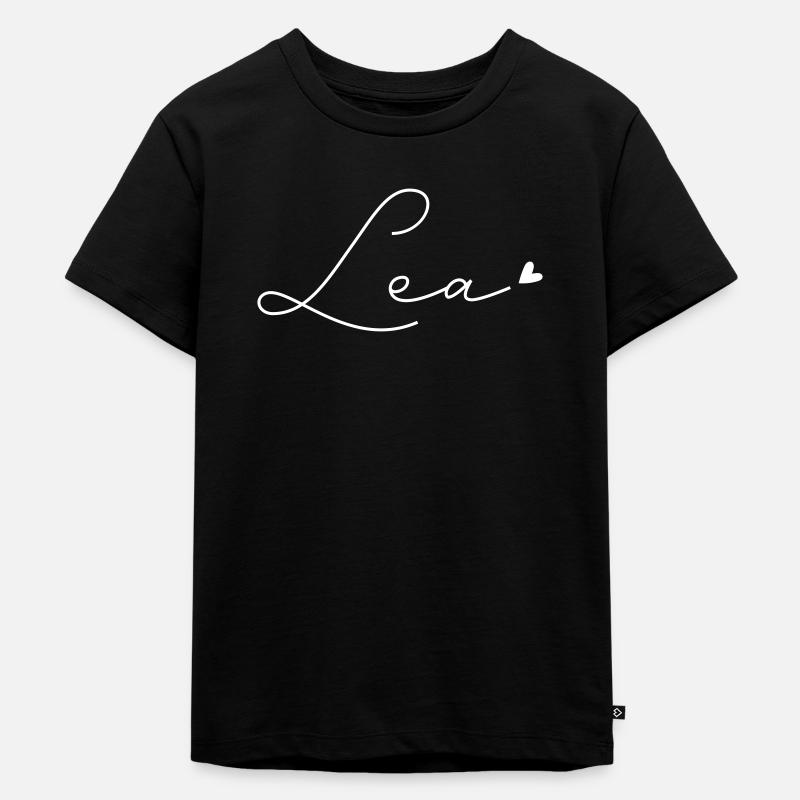 Name Lea - Kinder Premium Bio T-Shirt - Schwarz