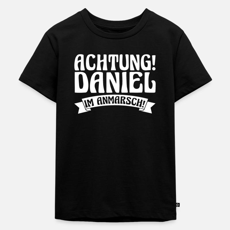 Fornavn Daniel - Premium økologisk T-shirt til børn - sort