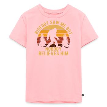 Bigfoot m’a vu mais personne ne le croit drôle - T-shirt Premium bio Enfant - rose - Devant - AI Model Kid Female (0cm)