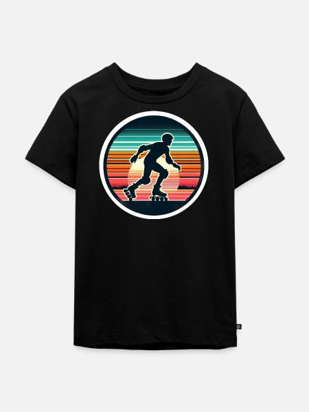 Inline Skating - Kinder Premium Bio T-Shirt - Schwarz