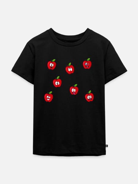 Äpfel - Kinder Premium Bio T-Shirt - Schwarz