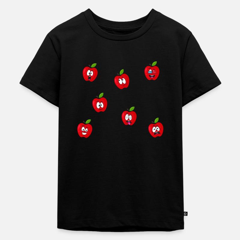 Äpfel - Kinder Premium Bio T-Shirt - Schwarz