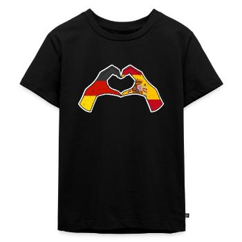Spanier Deutschland Spanien - Kinder Premium Bio T-Shirt - Schwarz - Vorne - Mikhail (115cm)