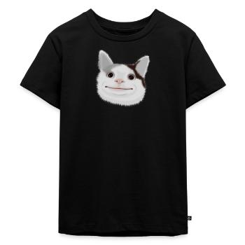 polite cat meme - Kinder Premium Bio T-Shirt - Schwarz - Vorne - Mikhail (115cm)