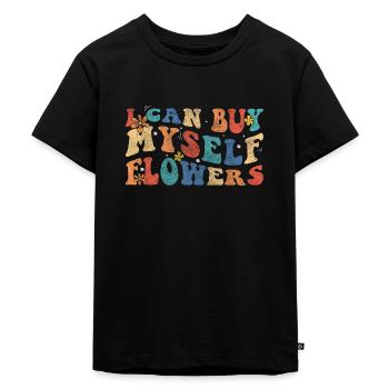 flowers affection romance wedding - Kids Premium Organic T-Shirt - black - Front - Mikhail (115cm)