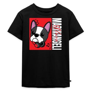 Bulldog Head STEVE White - Kinder Premium Bio T-Shirt - Schwarz - Vorne - Mikhail (115cm)