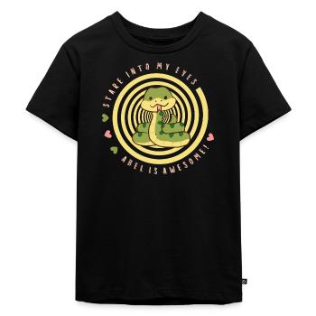 Stare into my eyes awesome snake snake hypnosis - Kids Premium Organic T-Shirt - black - Front - Mikhail (115cm)