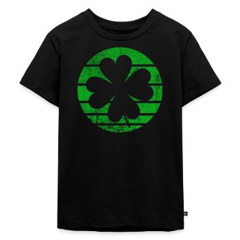 Happy St. Patrick's Day Shamrocks - Kids Premium Organic T-Shirt - black - Front - Mikhail (115cm)