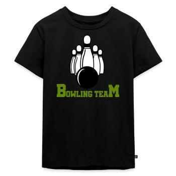 Bowling Team - Kids Premium Organic T-Shirt - black - Front - Mikhail (115cm)