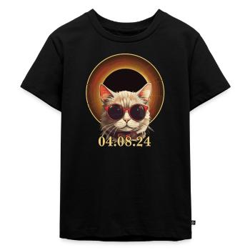 Éclipse Solaire Totale 2024 Cool Cat Lunar Path Of - T-shirt Premium bio Enfant - noir - Devant - Mikhail (115cm)