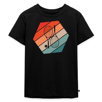 Tennis Sport Tennismatch Spruch - Kinder Premium Bio T-Shirt - Schwarz - Vorne - Mikhail (115cm)
